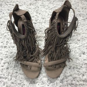 Betsey Johnson Fringe High Heels